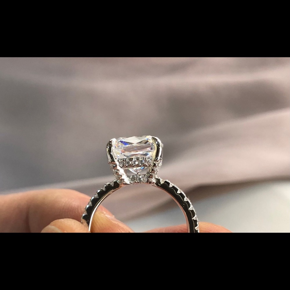 5 Carat Cushion Created Diamond 925 Sterling Silver